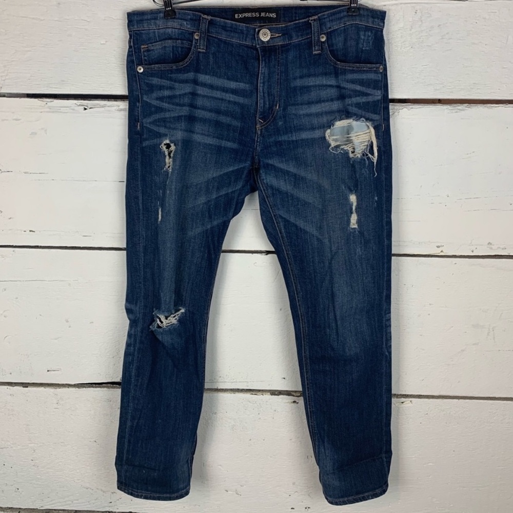 Girlfriend Distressed Jeans
